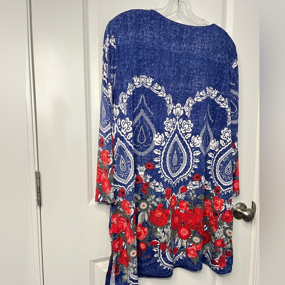 Ali Miles Women’s Floral Print Tunic Sz.L Career Casual Office wear - Picture 9 of 11